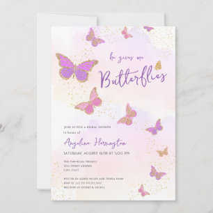 He Gives Me Butterflies Bridal Shower Invitation
