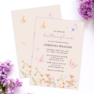 He Gives me Butterflies Bridal Shower Invitation