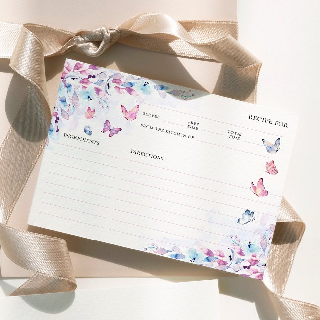 He Gives Me Butterflies Bridal Shower Recipe Card (Creator Uploaded)