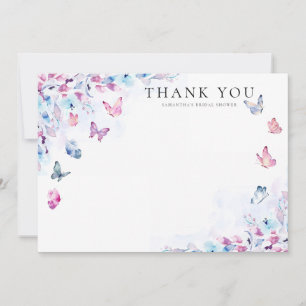 He Gives Me Butterflies Bridal Shower Thank You Card