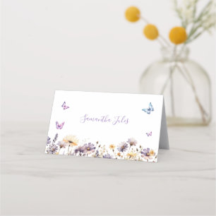 He Gives Me Butterflies Floral Bridal Shower Place Card