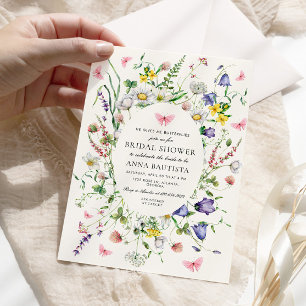 He Gives Me Butterflies Pretty Floral Bridal Showe Invitation