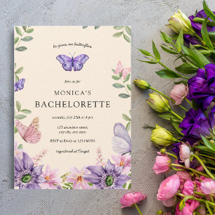 He gives me butterflies Wildflowers Bachelorette Invitation