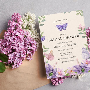 He gives me butterflies Wildflowers Bridal Shower Invitation