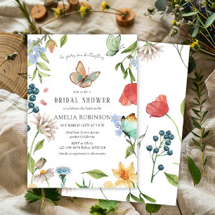 He gives me butterflies Wildflowers Bridal Shower Invitation