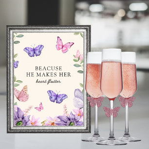 He gives me butterflies Wildflowers Bridal Shower Poster