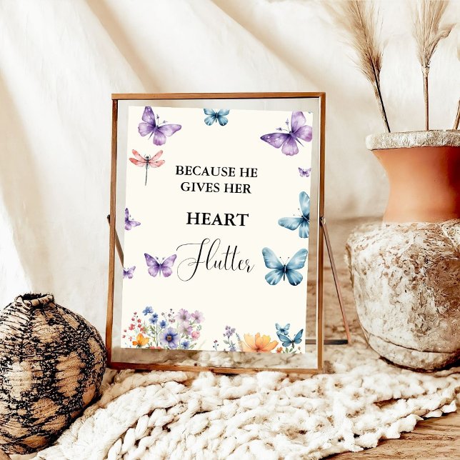 He gives me butterflies Wildflowers Bridal Shower  Poster (Creator Uploaded)