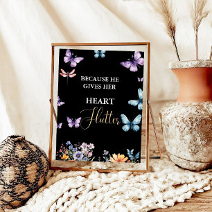 He gives me butterflies Wildflowers Bridal Shower  Poster