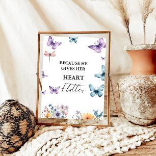 He gives me butterflies Wildflowers Bridal Shower Poster