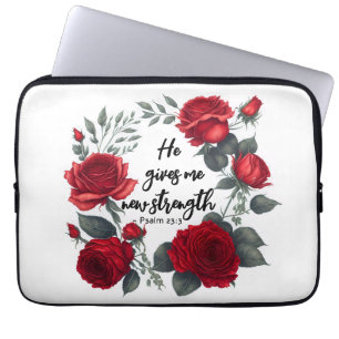 He Gives Me New Strength Laptop Sleeve