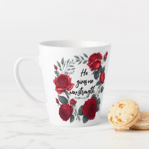 He Gives Me New Strength Latte Mug