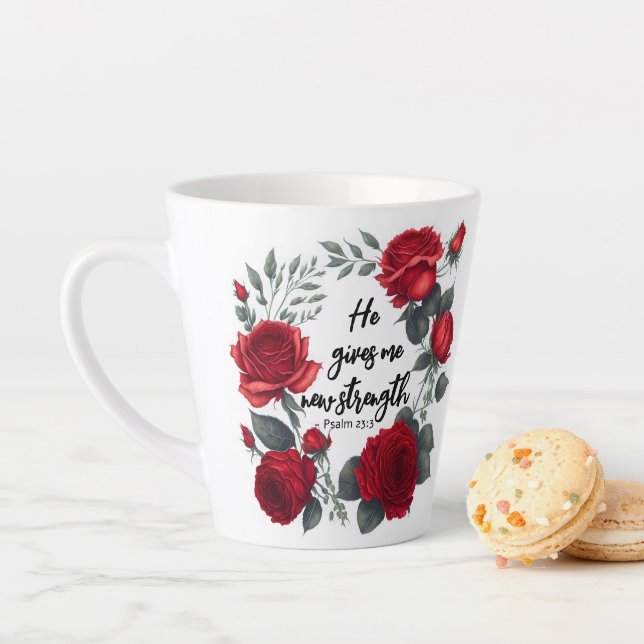 He Gives Me New Strength Latte Mug (In Situ)