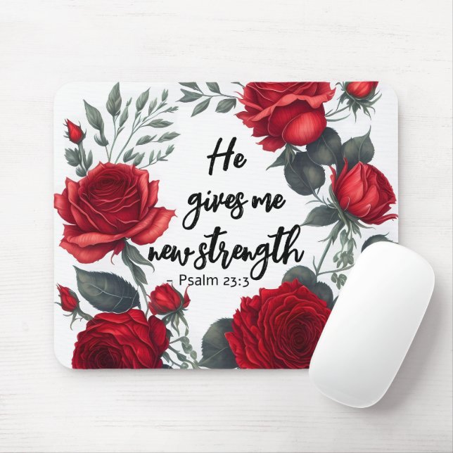 He Gives Me New Strength Mouse Pad (With Mouse)