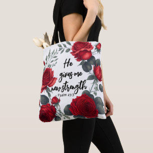 He Gives Me New Strength Tote Bag