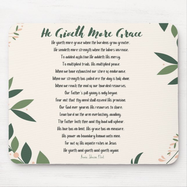 He Giveth More Grace Mouse Pad (Front)