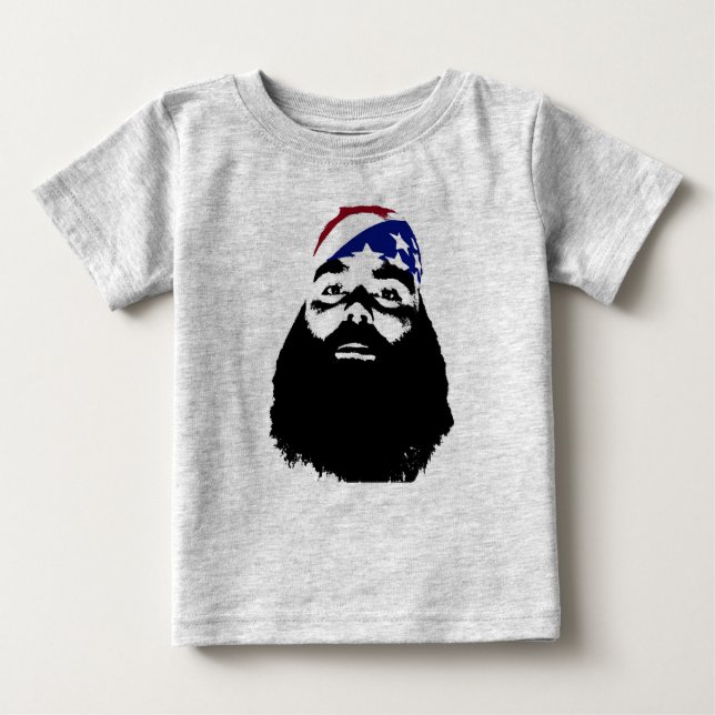 He had a full natural beard. baby T-Shirt (Front)