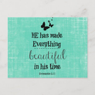 He has made everything beautiful bible verse postcard