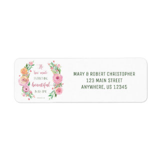 He Has Made Everything Beautiful Ecclesiastes 3:11 Return Address Label