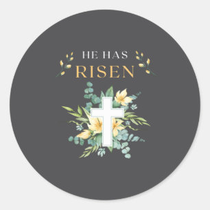 He Has Risen 3 Day Jesus Christ Happy Easter Chris Classic Round Sticker