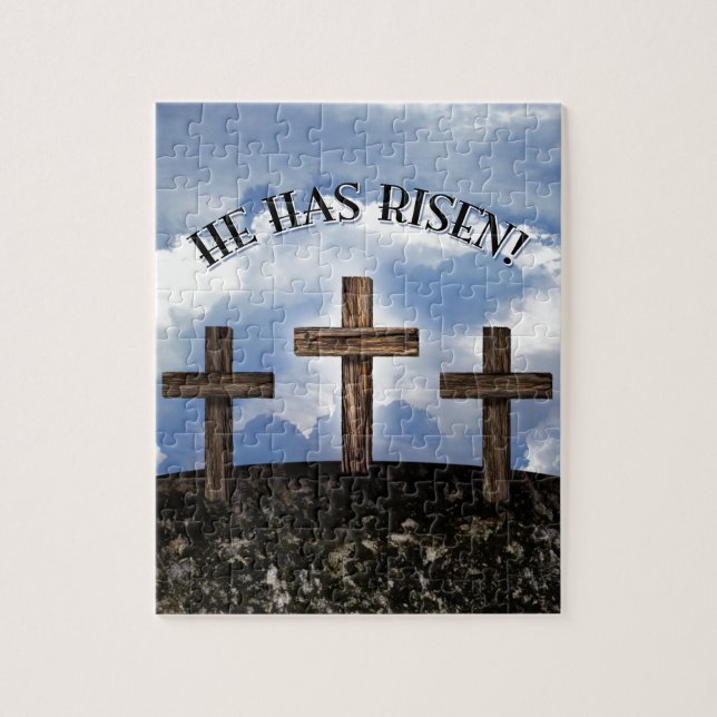 He Has Risen 3 Rugged Crosses Jigsaw Puzzle (Vertical)