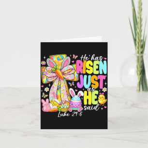 He has risen as he said bunny cross easter jesus card
