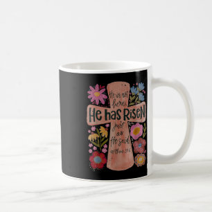 He Has Risen Christian Easter Boho Floral Coffee Mug