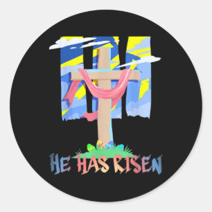 He Has Risen Christian Easter Resurrection Sunday Classic Round Sticker