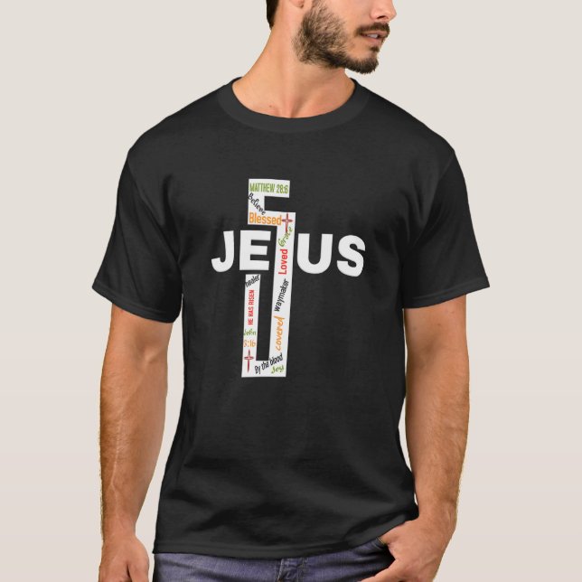 He Has Risen Cross Jesus Christian T-Shirt (Front)