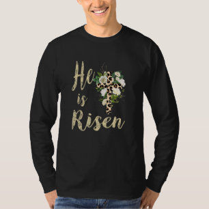 He Has Risen Cute Christian Teen Girls Mum Jesus E T-Shirt