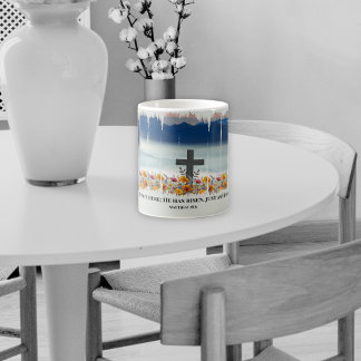 He Has Risen Easter Christian Brushstroke Coffee Mug