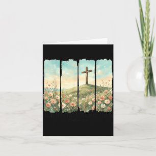He Has Risen Easter Cross Matthew 28_6 Christian Card
