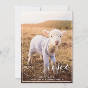 "He has risen" Easter Lamb christian custom Easter Holiday Card