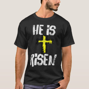 He has Risen Men Women Christian Happy Easter Fait T-Shirt