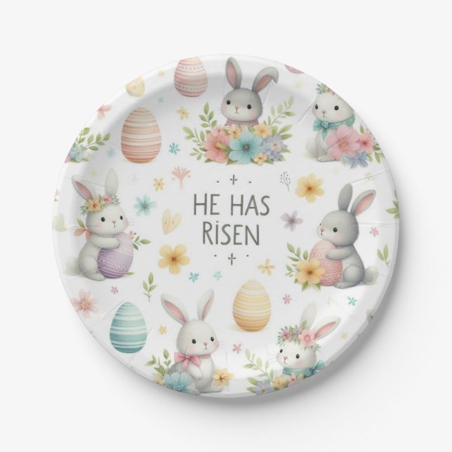 He Has Risen Paper Plate (Front)