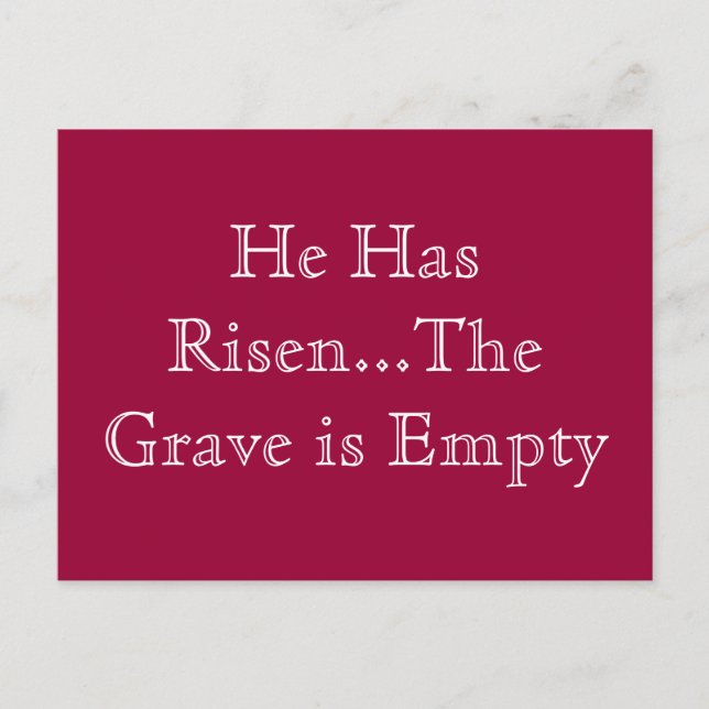 "HE HAS RISEN" POSTCARD (Front)