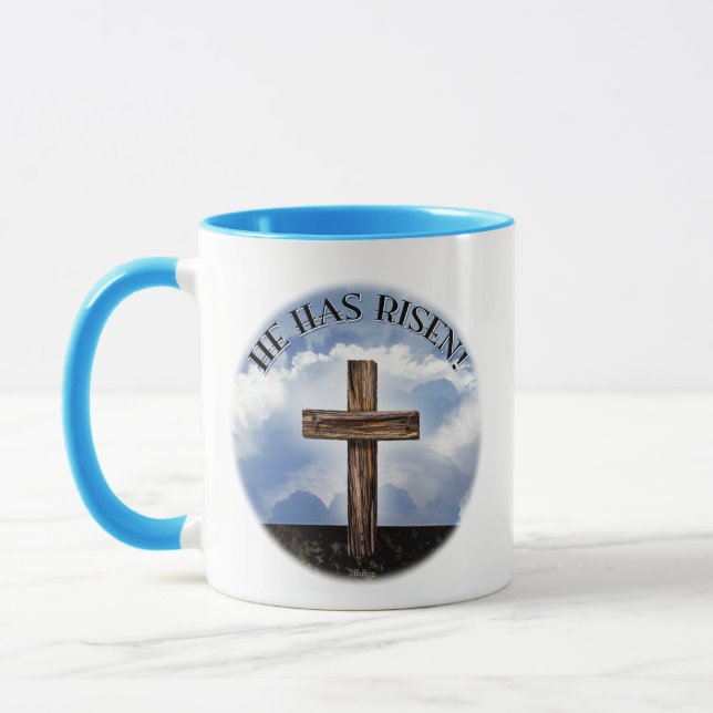 He Has Risen Rugged Cross Sky Mug (Left)