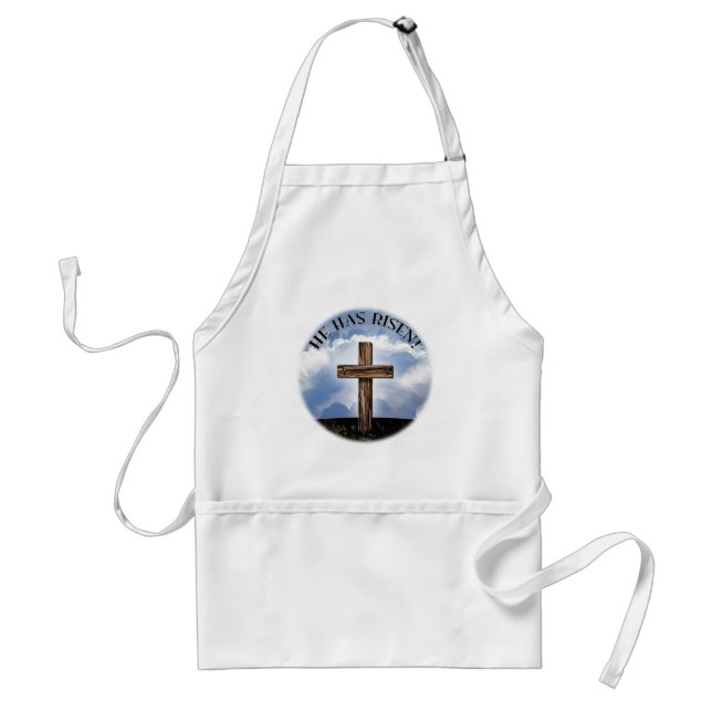 He Has Risen Rugged Cross Sky Standard Apron (Front)