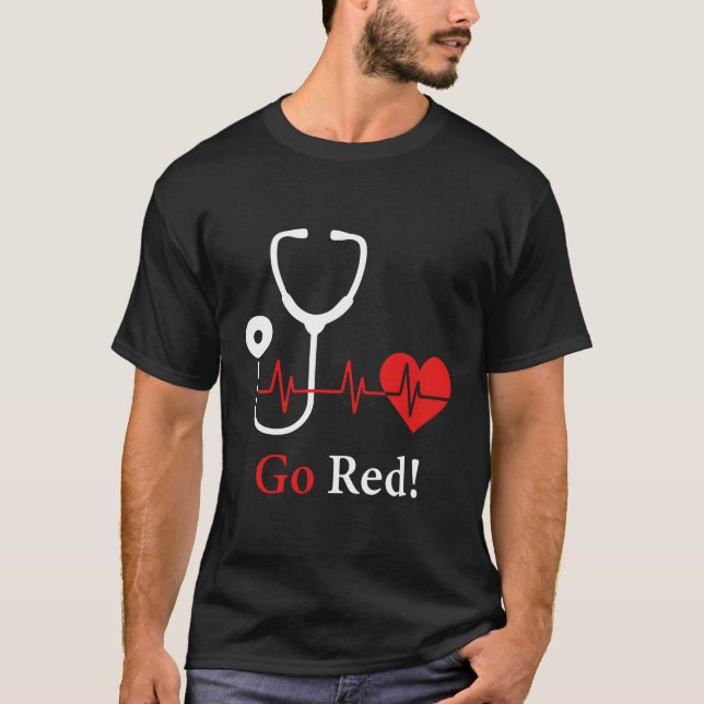 He Health Month February Go Red He Awareness T-Shirt (Front)