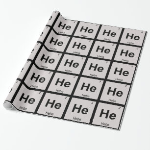 He - Hebe Goddess Chemistry Periodic Table Symbol Wrapping Paper