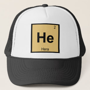 He - Hera Goddess Chemistry Periodic Table Symbol Trucker Hat