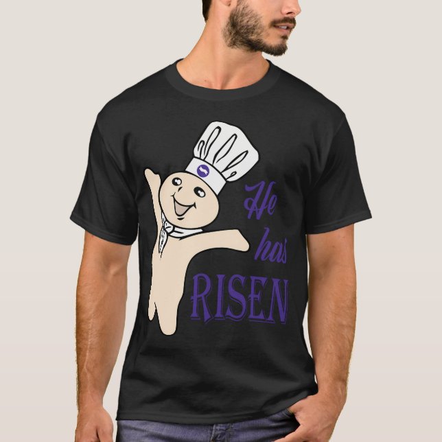 He Hes Risen Doughboy Pillsbury Purple T-Shirt (Front)