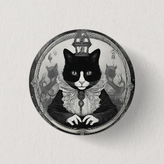 He/him Goth Kitty 3 Cm Round Badge