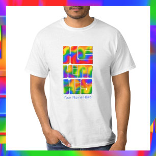 He Him His Pronouns Rainbow Tie Dye  T-Shirt