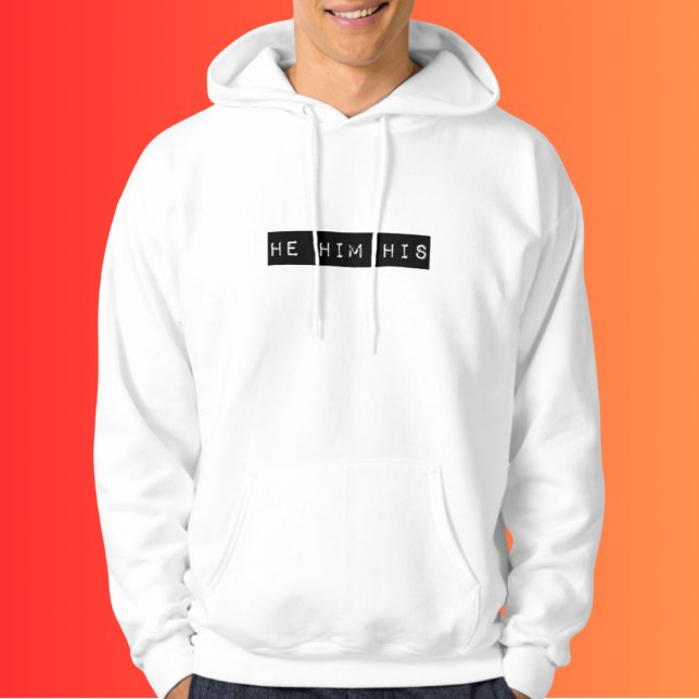 He Him His Retro Label Graphic  Hoodie (Creator Uploaded)
