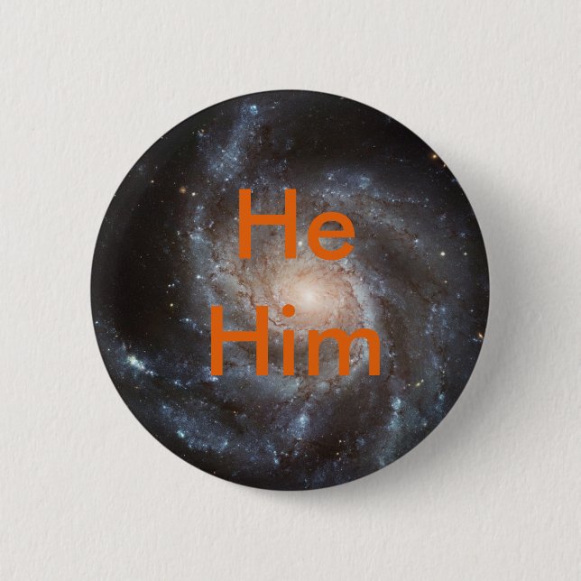 He Him pronoun pin (Front)