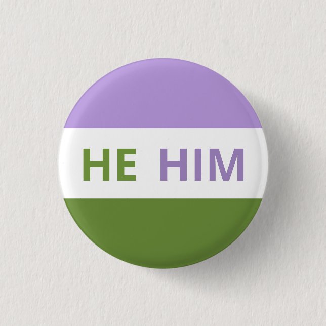 He/Him Pronouns Genderqueer Flag Badge (Front)