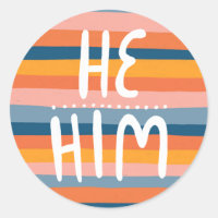 HE/HIM Pronouns Stripes Handlettering Sheet of