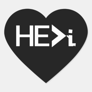 HE>i KNEELING PRAYING - HE Greater Than i WHITE Heart Sticker