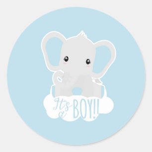 He is a boy classic round sticker