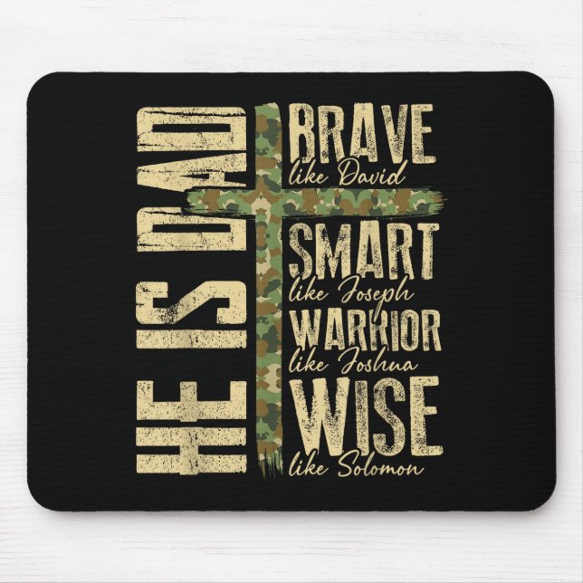 He Is Dad Camo Religious Father's Day Christian Da Mouse Pad (Front)